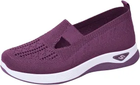 Cathalem Women's Slip on Sneakers Shoes Woven Orthopedic Breathable Soft Shoes Walking Diabetic Foam Shoes Hands Free Slip in