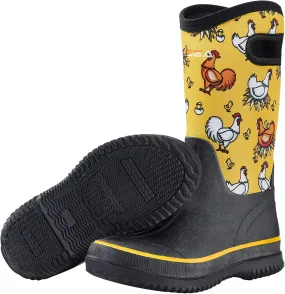HISEA Women Mud Boots, Neoprene Rubber Garden Shoes Waterproof Mid Calf Rain Boots for Outdoor