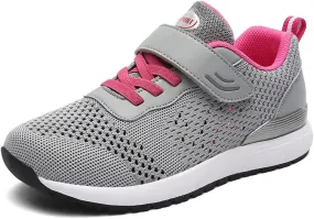 Leader Show Women's Elderly Casual Comfort Walking Shoe Safety Flats Non-Slip Hook & Loop Sneakers