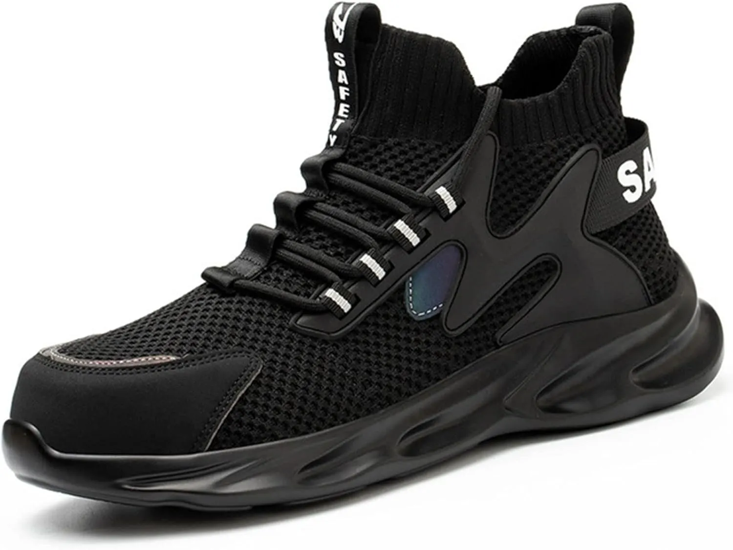 Lightweight Safety Shoes Unisex Men Safety Trainers Women Steel Toe Cap Breathable Protective Work Shoes (Color : Black, Size : 8.5 US)