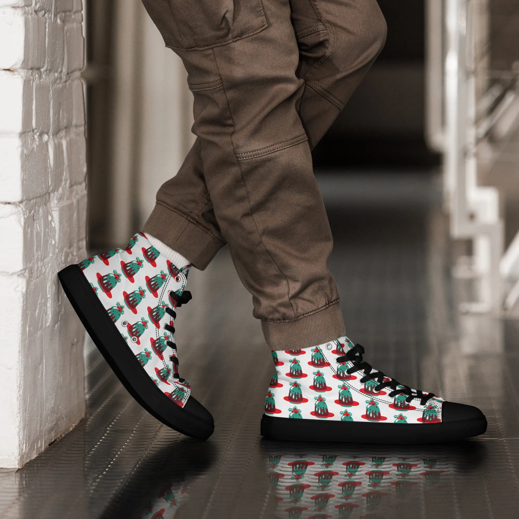 Men Christmas High Top Canvas Shoes (Glamourange Holiday Magic Canvas Shoes For Men - 007)