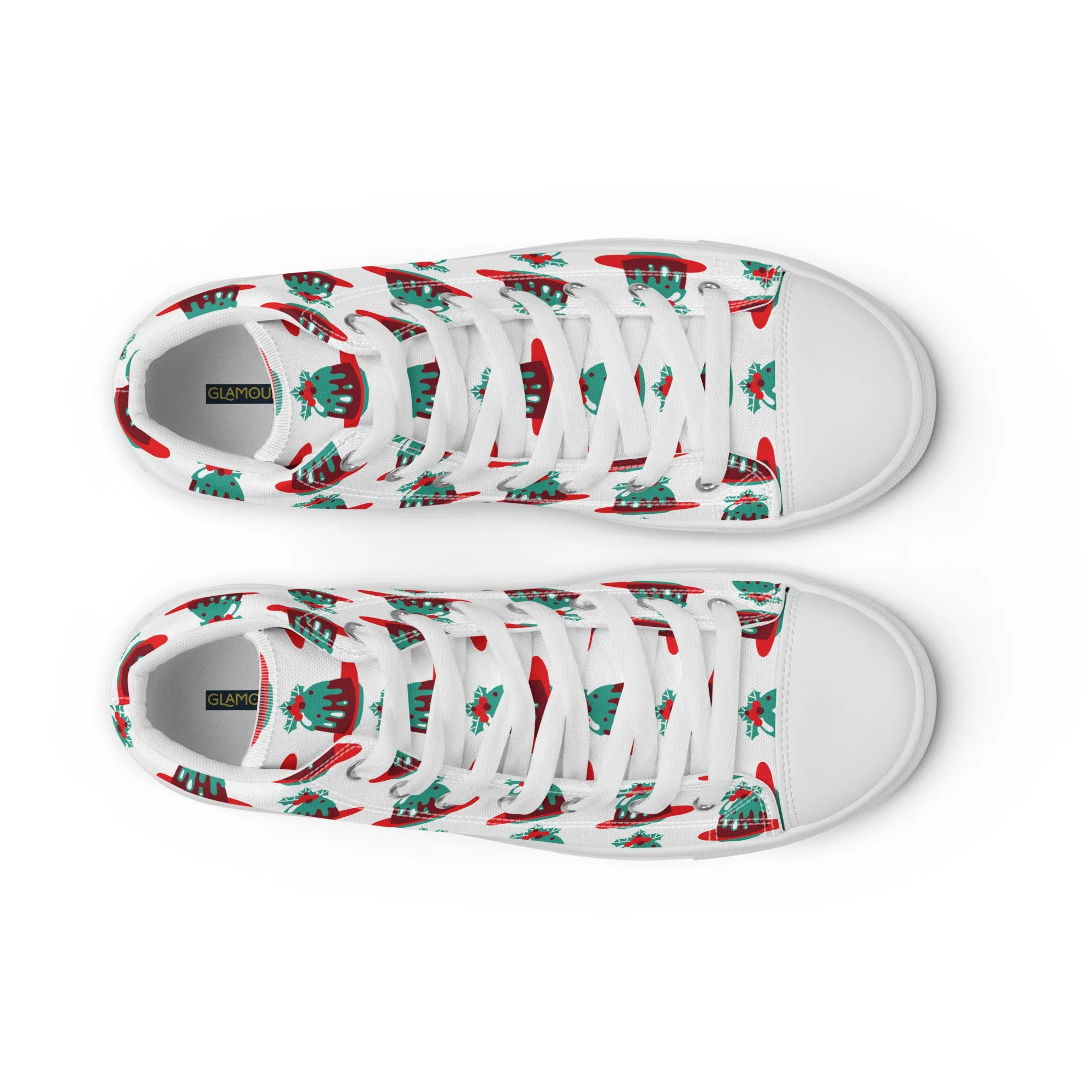 Men Christmas High Top Canvas Shoes (Glamourange Holiday Magic Canvas Shoes For Men - 007)