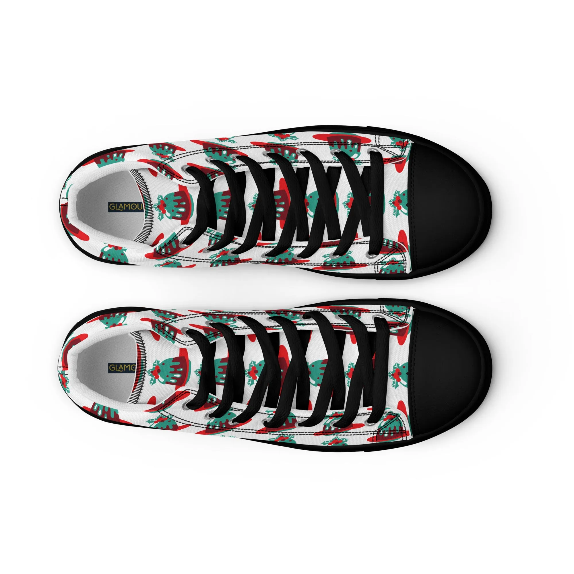 Men Christmas High Top Canvas Shoes (Glamourange Holiday Magic Canvas Shoes For Men - 007)