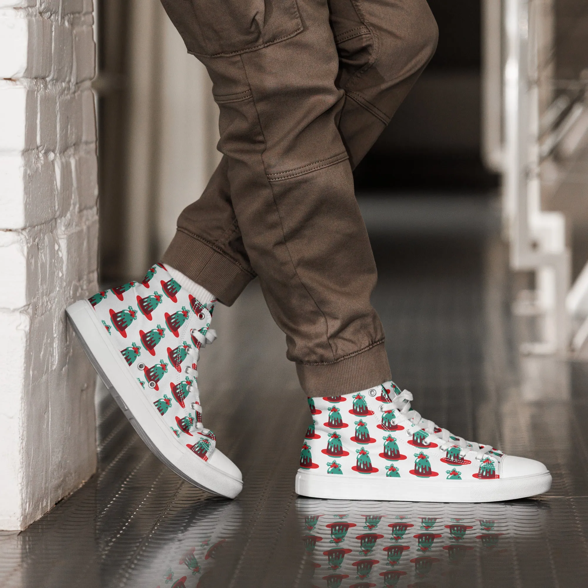Men Christmas High Top Canvas Shoes (Glamourange Holiday Magic Canvas Shoes For Men - 007)