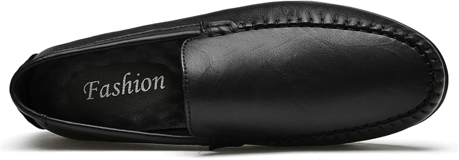 Mens Loafers Simple Slip On Moccasins Shoes Driving Loafers Leather Flexible Flat Heel Comfortable Outdoor Slip-ons