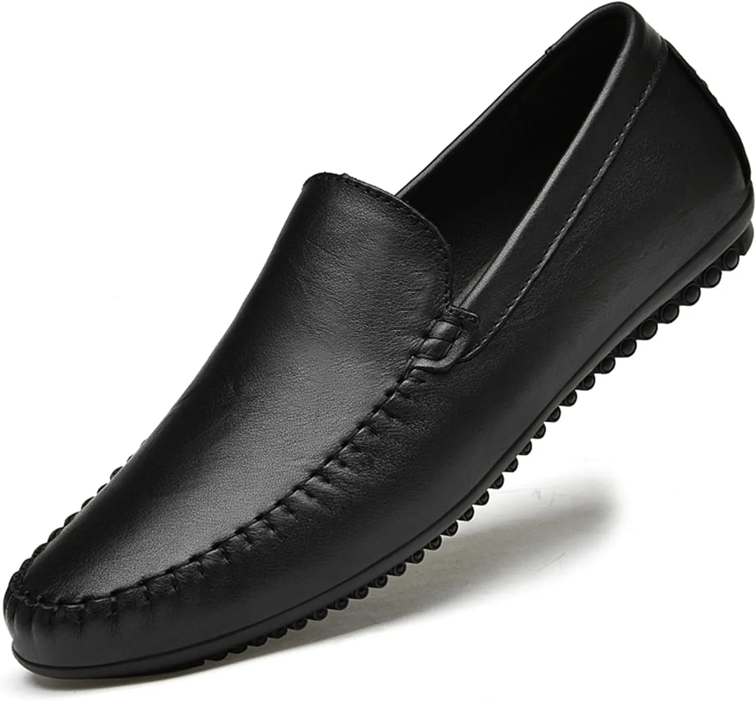 Mens Loafers Simple Slip On Moccasins Shoes Driving Loafers Leather Flexible Flat Heel Comfortable Outdoor Slip-ons