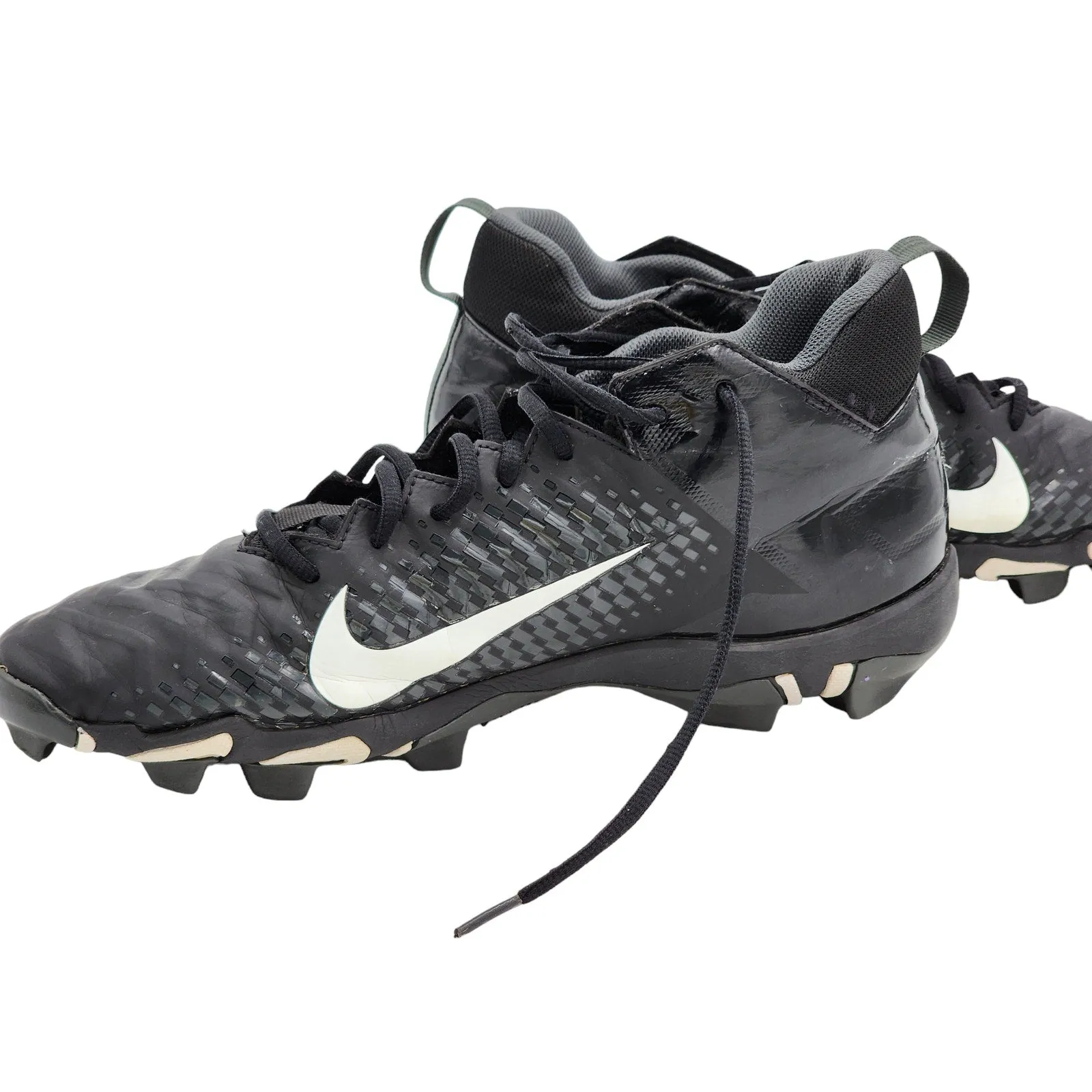 Nike Alpha Menace Shark 3 Football Cleats Mens Size 13 Black White FastFlex
