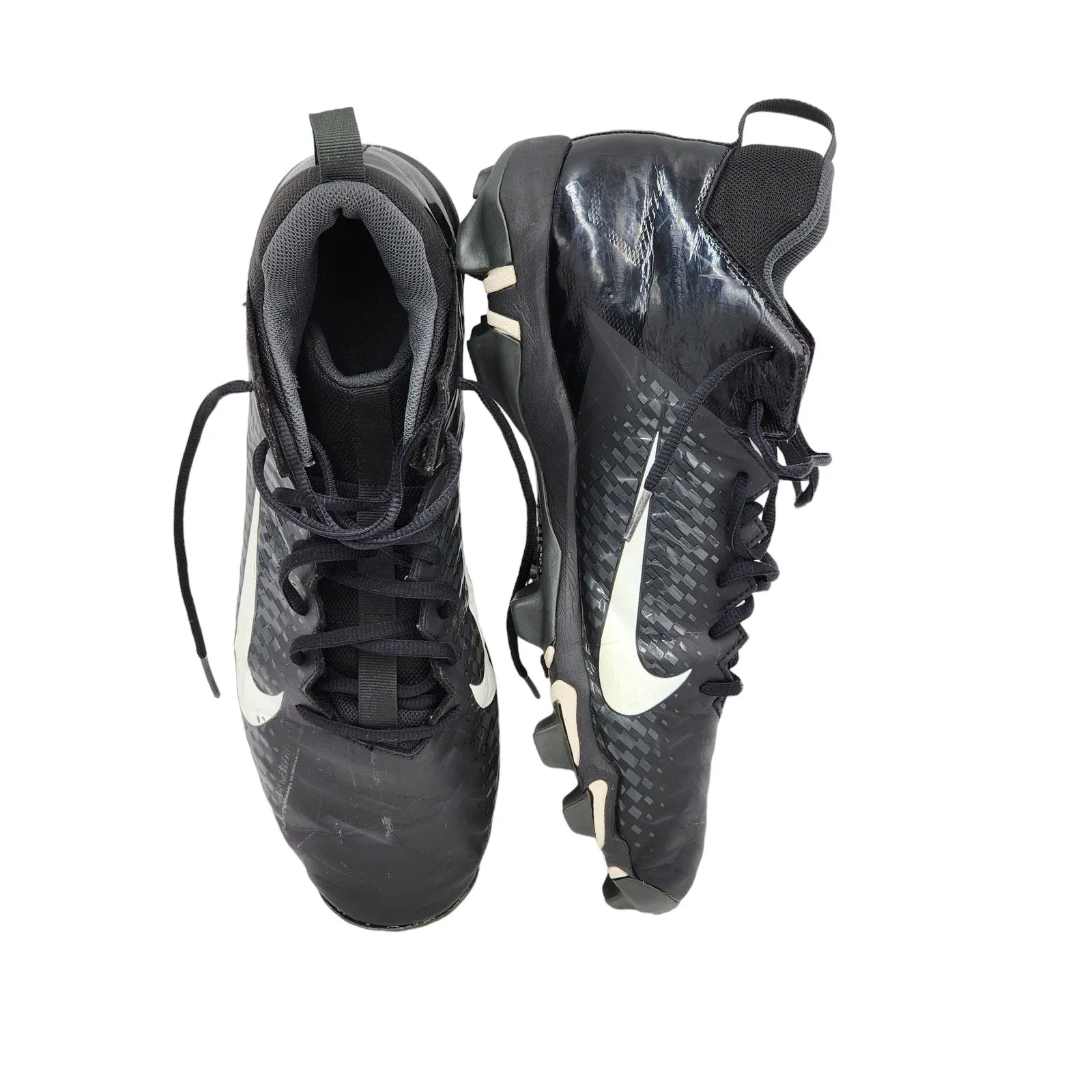 Nike Alpha Menace Shark 3 Football Cleats Mens Size 13 Black White FastFlex
