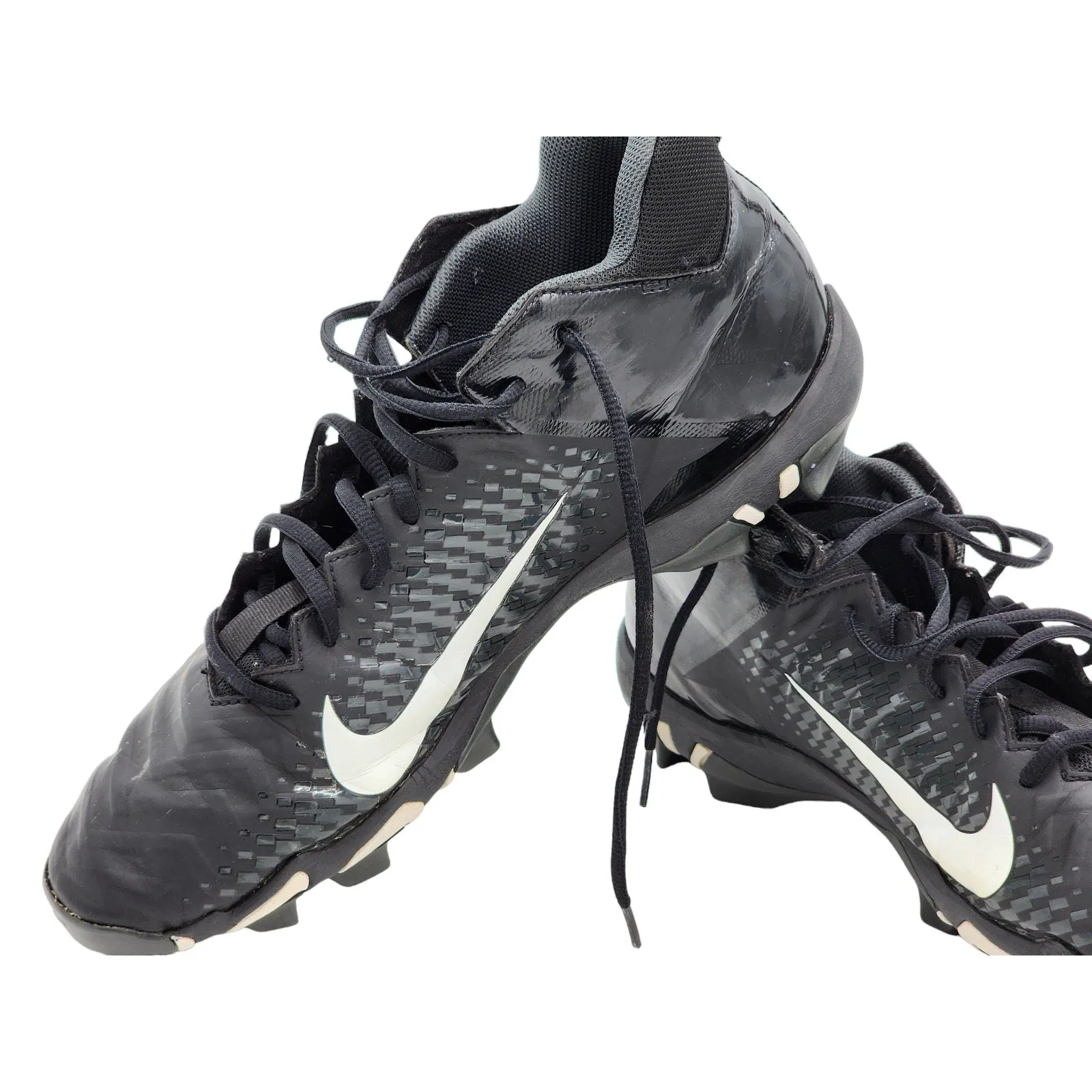 Nike Alpha Menace Shark 3 Football Cleats Mens Size 13 Black White FastFlex