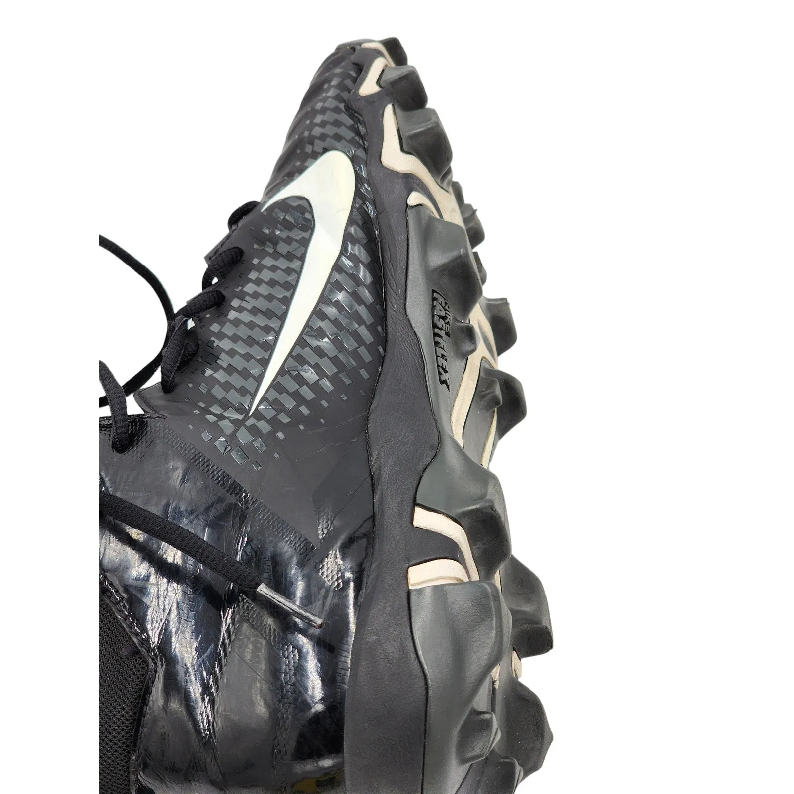 Nike Alpha Menace Shark 3 Football Cleats Mens Size 13 Black White FastFlex