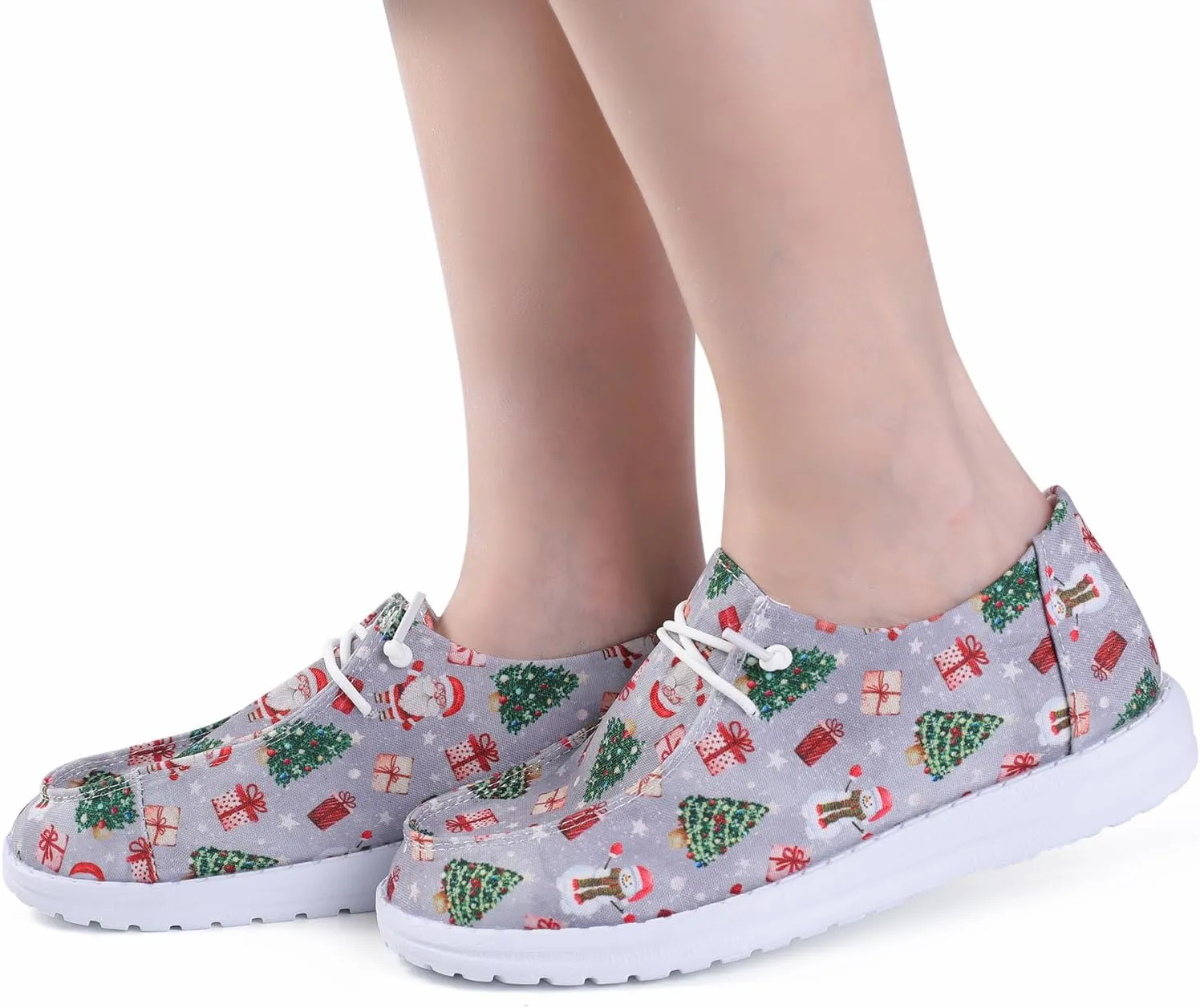 RACHAPE Cow Print Shoes Canvas Sneakers for Women Slip-Ons Flats Ladies Loafers