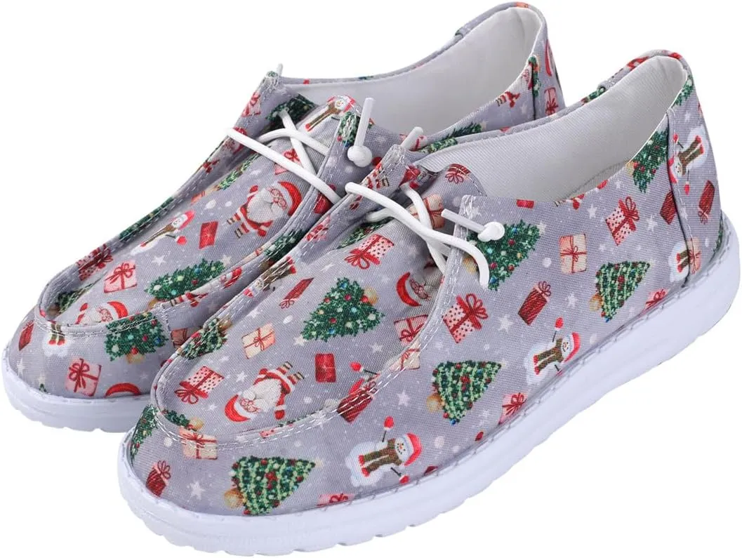 RACHAPE Cow Print Shoes Canvas Sneakers for Women Slip-Ons Flats Ladies Loafers