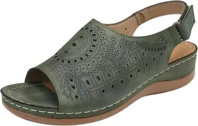 Sandals Women Orthopedic Sandals for Women Peep Close-Toe Platform Wedge Sandals Strappy Shoes Slip On Womens Outdoor Sandals