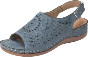 Sandals Women Orthopedic Sandals for Women Peep Close-Toe Platform Wedge Sandals Strappy Shoes Slip On Womens Outdoor Sandals