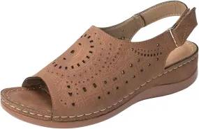 Sandals Women Orthopedic Sandals for Women Peep Close-Toe Platform Wedge Sandals Strappy Shoes Slip On Womens Outdoor Sandals