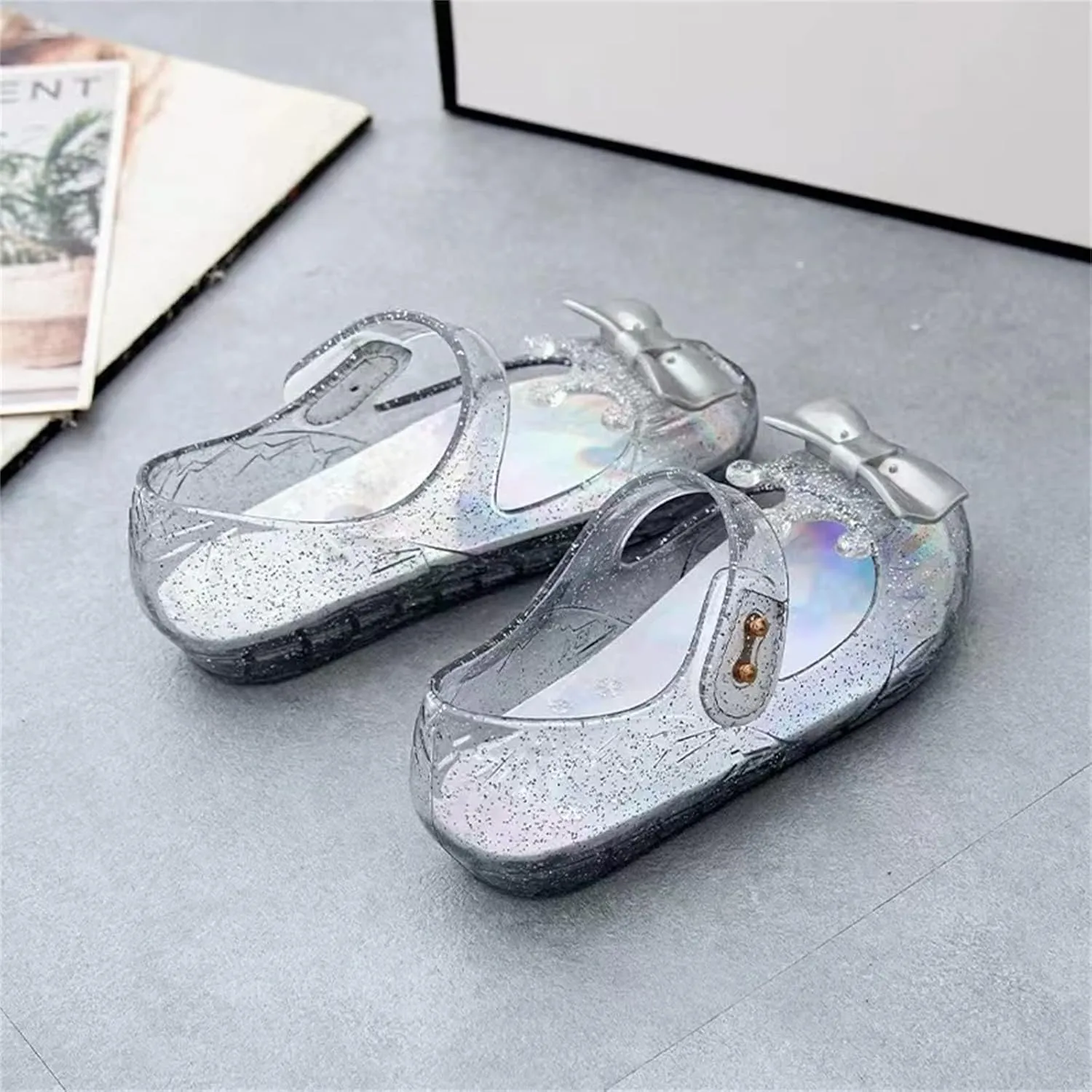 Small Boy Size 12 Shoes Girls Shoes Crown Flash Diamond Crystal Soft Sole Non Slip Sandals Jelly Sneaker Boy