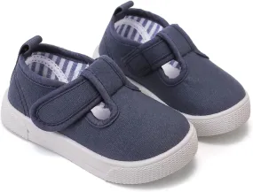 Toddler Girls T-Strap Canvas Sneakers for Little Kids Classical Comfortable Mary Jane Canvas Flats, Non-Slip Casual Canvas Sneaker for Girls