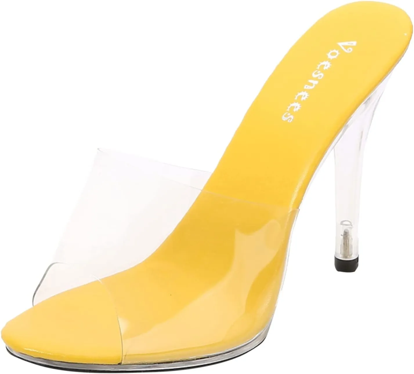 Women's Clear Pointed Open Toe Stiletto Heel Slide Sandals Slip on Comfortable Casual Low Block Chunky Heeled Sandals Mules Summer Backless Party Wedding Prom Dress Shoes