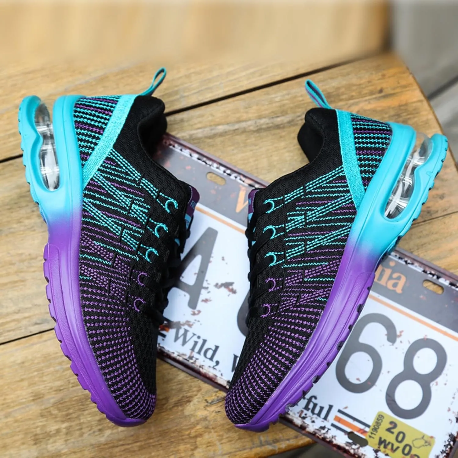 Womens Trainers Ladies Road Running Shoes Air Cushion Athletic Sneaker Lightweight Breathable Jogging Gym Tennis Sports Shoes Outdoor Walking Shoes