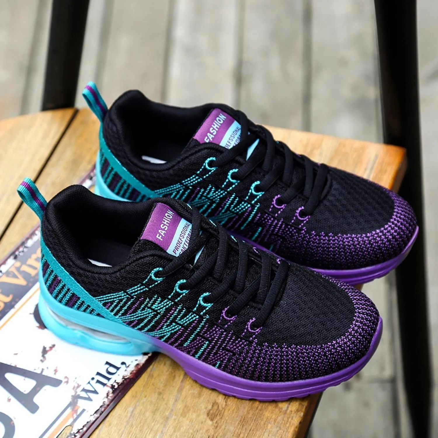 Womens Trainers Ladies Road Running Shoes Air Cushion Athletic Sneaker Lightweight Breathable Jogging Gym Tennis Sports Shoes Outdoor Walking Shoes