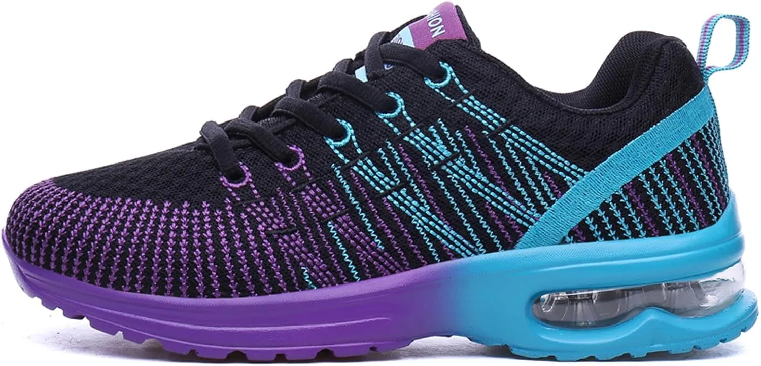 Womens Trainers Ladies Road Running Shoes Air Cushion Athletic Sneaker Lightweight Breathable Jogging Gym Tennis Sports Shoes Outdoor Walking Shoes