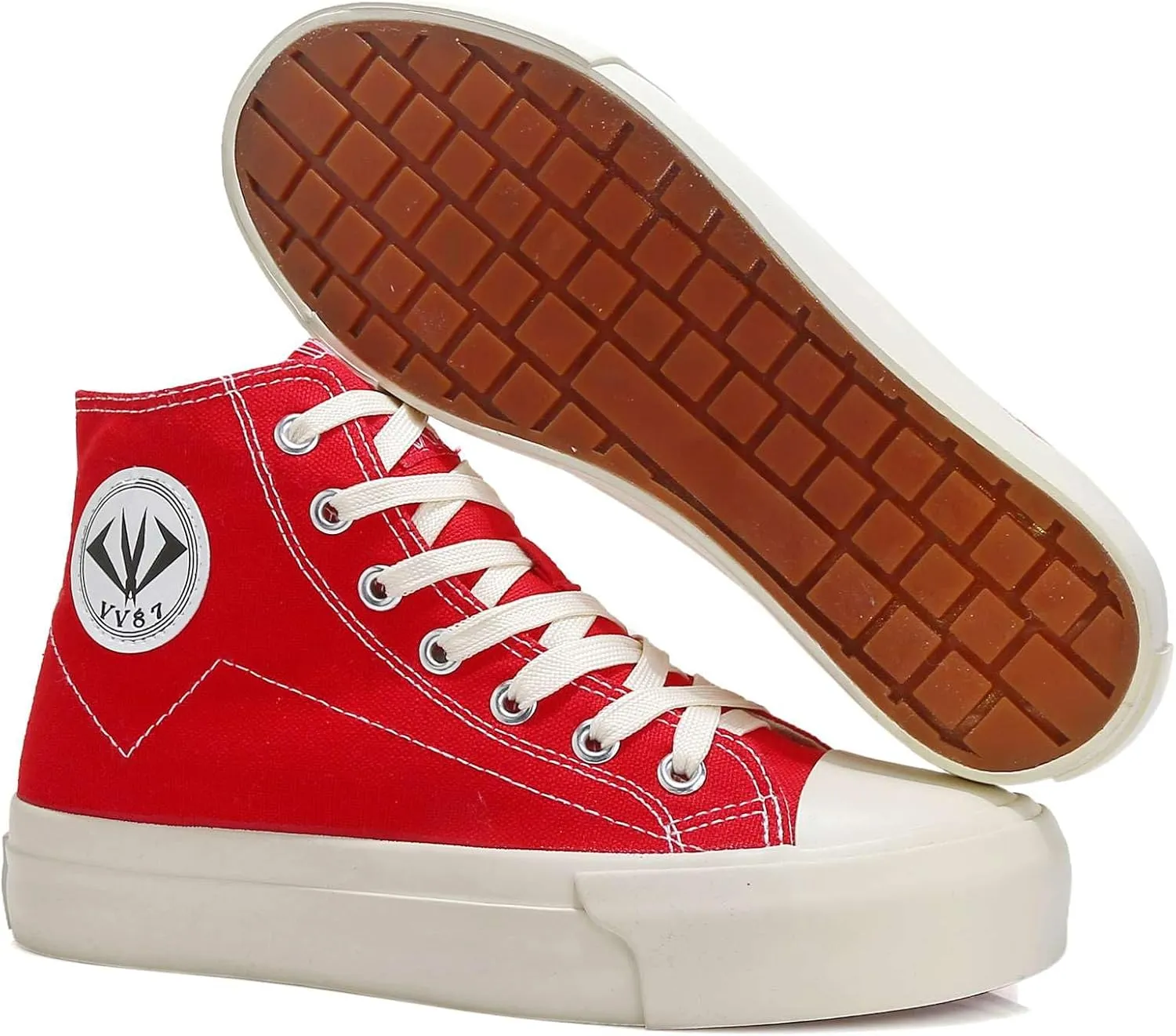 YAXE Unisexs High Top Original Classic Skate Canvas Shoes