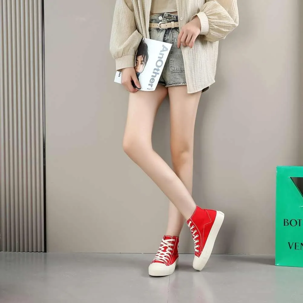 YAXE Unisexs High Top Original Classic Skate Canvas Shoes