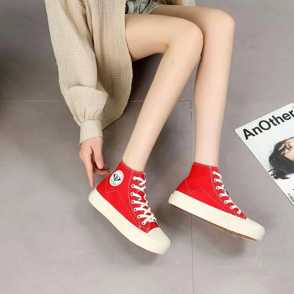 YAXE Unisexs High Top Original Classic Skate Canvas Shoes